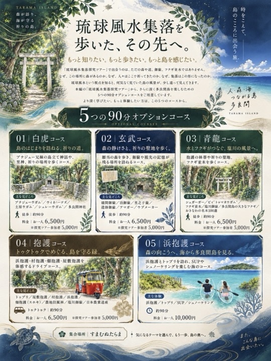 多良間島の地元ガイドによる5つのオプションツアー案内